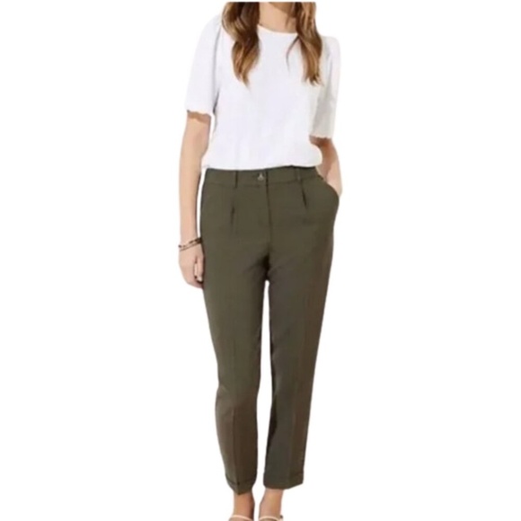 Loft dark olive green ankle pants Size Medium - Picture 1 of 9